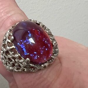Vintage sterling dragons breath ring size 10